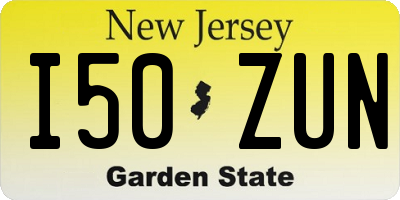 NJ license plate I50ZUN