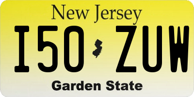 NJ license plate I50ZUW