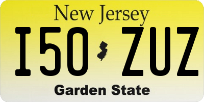 NJ license plate I50ZUZ