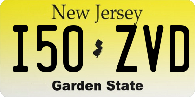 NJ license plate I50ZVD