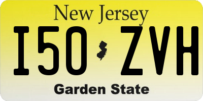 NJ license plate I50ZVH