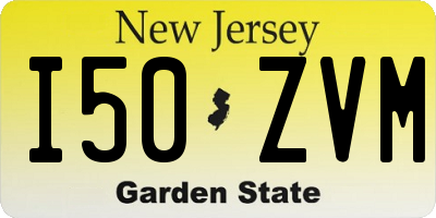 NJ license plate I50ZVM