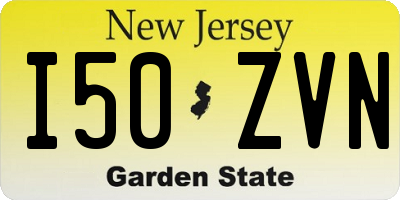 NJ license plate I50ZVN