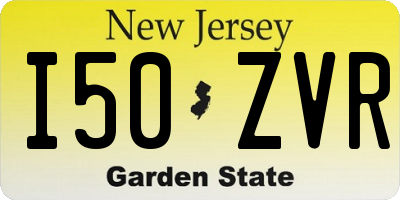 NJ license plate I50ZVR