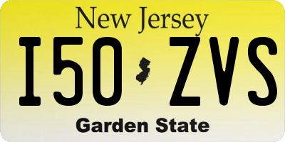 NJ license plate I50ZVS