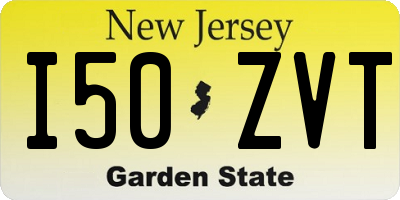 NJ license plate I50ZVT