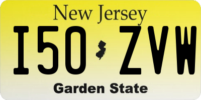 NJ license plate I50ZVW