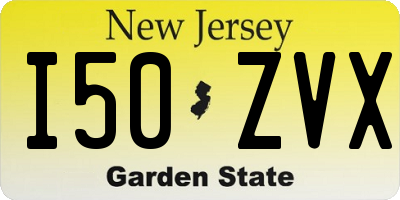 NJ license plate I50ZVX