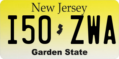 NJ license plate I50ZWA