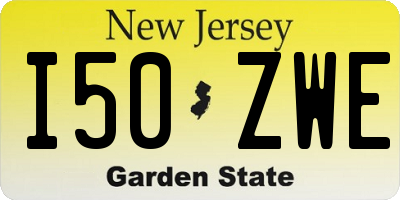 NJ license plate I50ZWE
