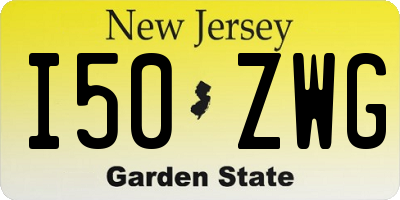 NJ license plate I50ZWG