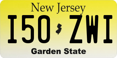 NJ license plate I50ZWI