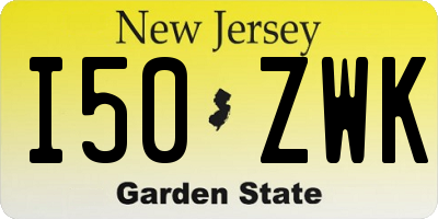 NJ license plate I50ZWK