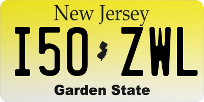 NJ license plate I50ZWL