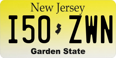 NJ license plate I50ZWN