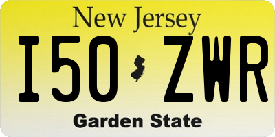 NJ license plate I50ZWR