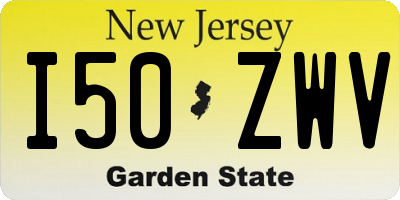 NJ license plate I50ZWV