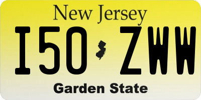 NJ license plate I50ZWW