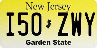 NJ license plate I50ZWY
