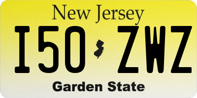 NJ license plate I50ZWZ
