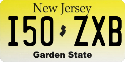 NJ license plate I50ZXB
