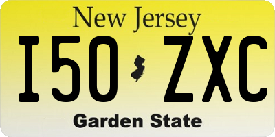 NJ license plate I50ZXC