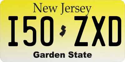 NJ license plate I50ZXD