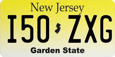 NJ license plate I50ZXG