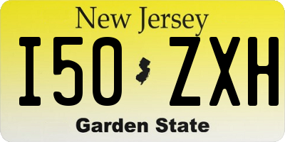 NJ license plate I50ZXH