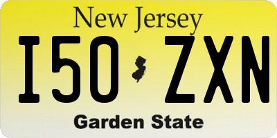 NJ license plate I50ZXN