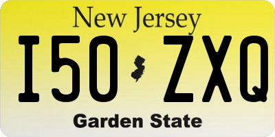 NJ license plate I50ZXQ
