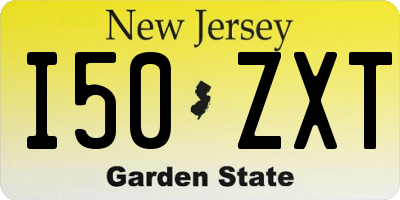 NJ license plate I50ZXT