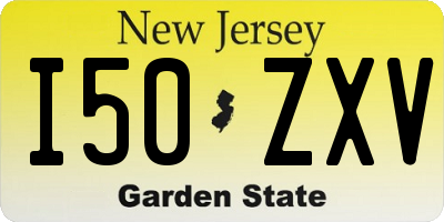 NJ license plate I50ZXV
