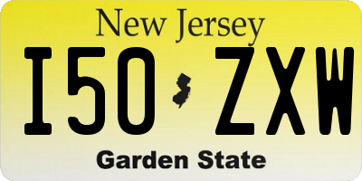 NJ license plate I50ZXW