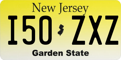 NJ license plate I50ZXZ