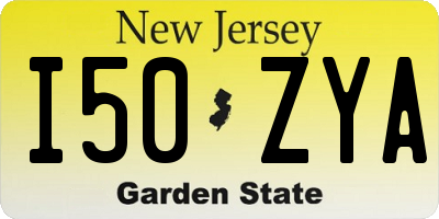 NJ license plate I50ZYA