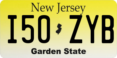 NJ license plate I50ZYB