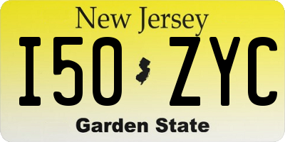 NJ license plate I50ZYC