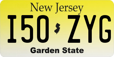 NJ license plate I50ZYG