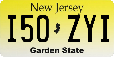 NJ license plate I50ZYI