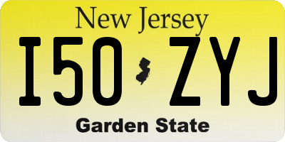 NJ license plate I50ZYJ