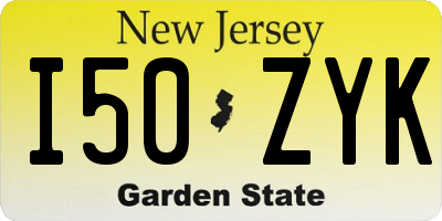 NJ license plate I50ZYK