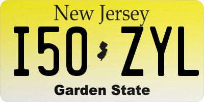 NJ license plate I50ZYL