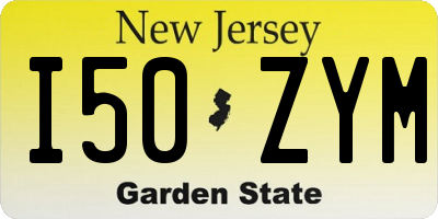 NJ license plate I50ZYM