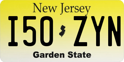 NJ license plate I50ZYN