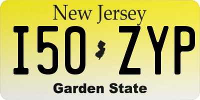 NJ license plate I50ZYP