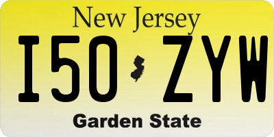 NJ license plate I50ZYW