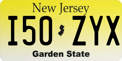 NJ license plate I50ZYX
