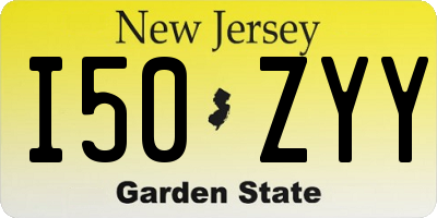 NJ license plate I50ZYY