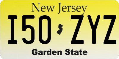 NJ license plate I50ZYZ